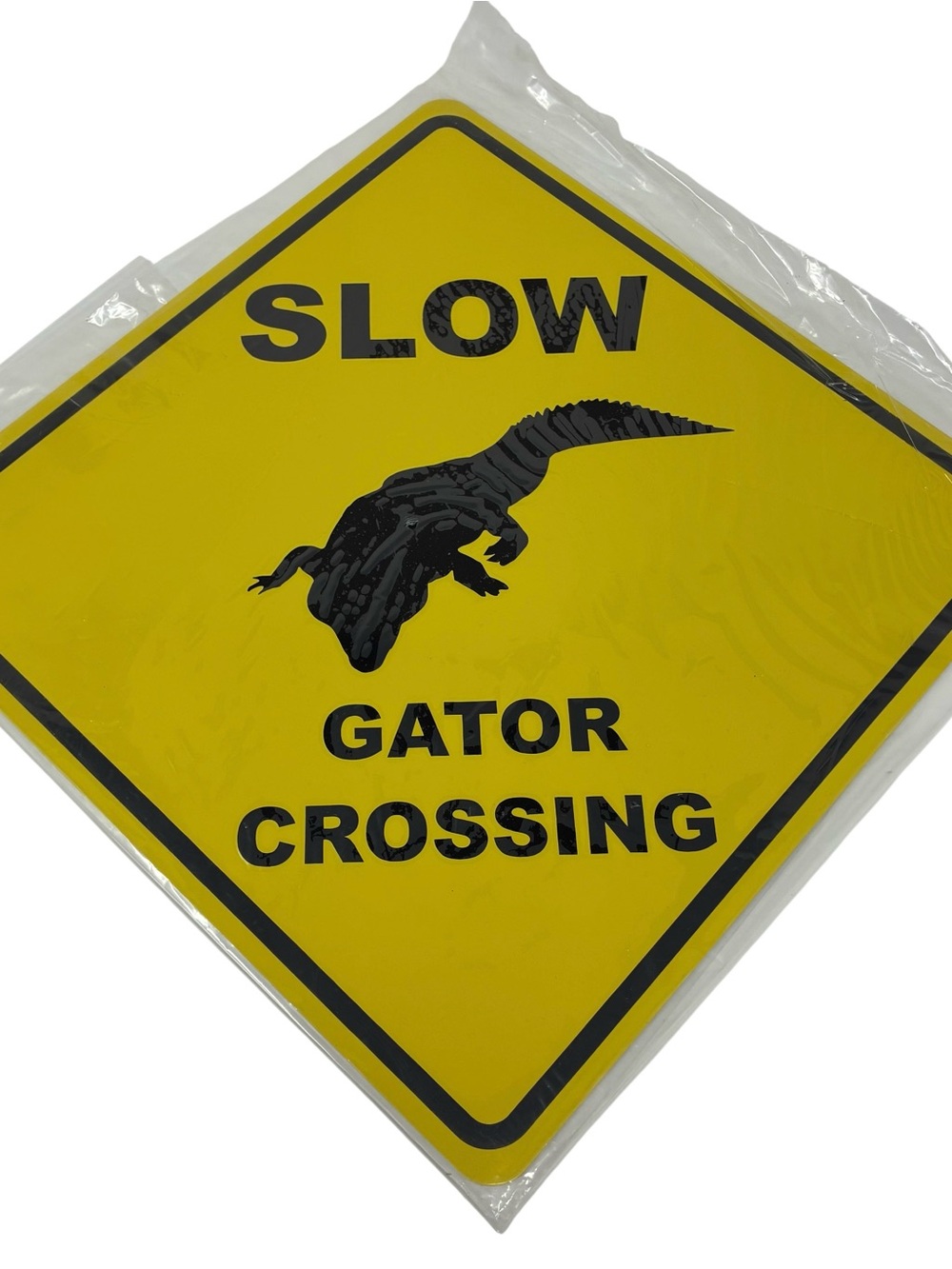 Gator Crossing Yellow Metal Sign Florida Gators 11” Square Wall Decor Dorm Decor